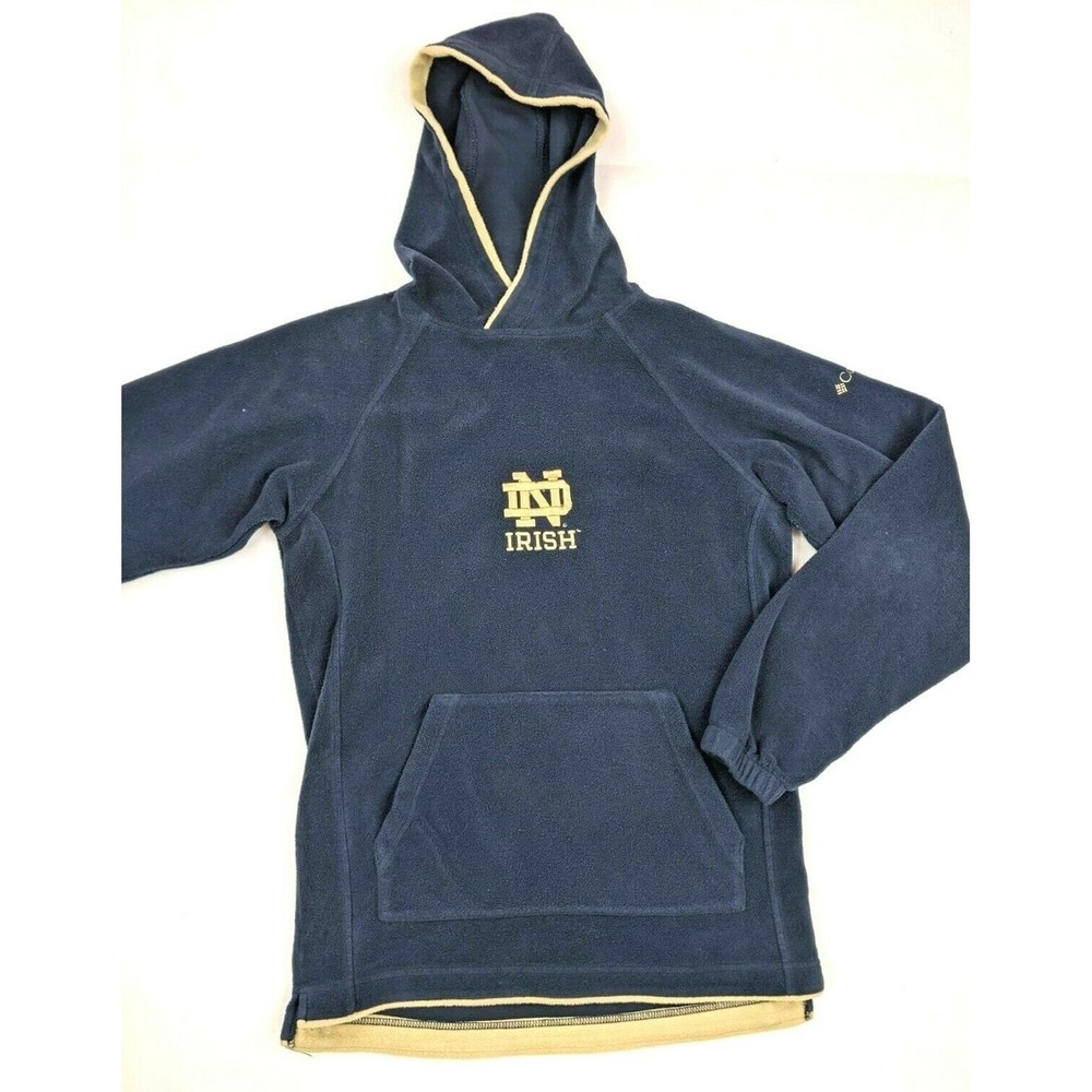 Y2K Notre Dame Irish Columbia Fleece Hoodie Pullover Sweatshirt Youth XL